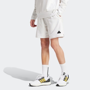 ADIDAS SPORTSWEAR Regular Workout Pants 'Z.N.E.' in White: front