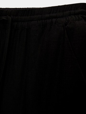 Pull&Bear Wide Leg Hose in Schwarz