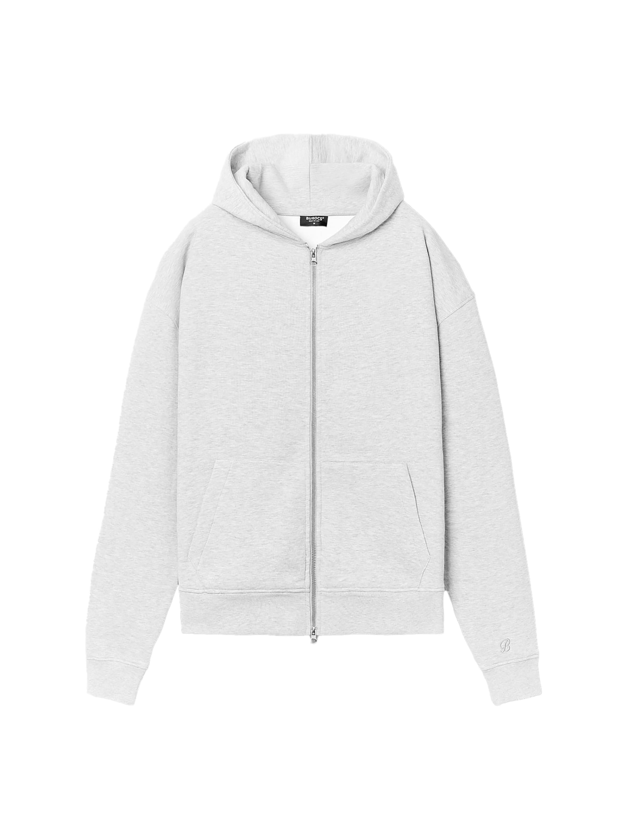 Burocs Zip-Up Hoodie 'Basic' in Grey: front