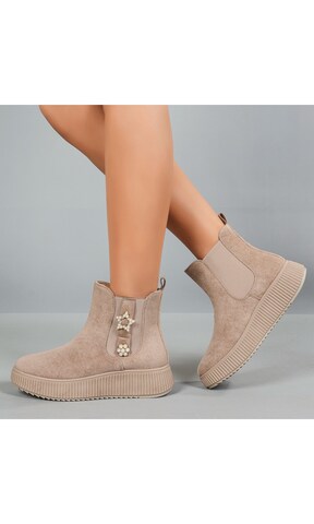 Ital-Design Ankle Boots in Beige: front