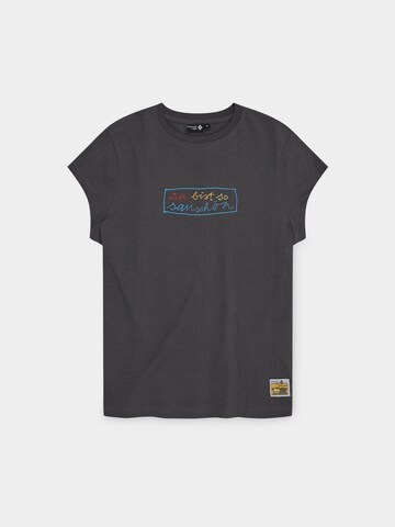 Bavarian Caps Shirt 'T-Shirt "Sauschön" - dunkelgrau'‌‌‌‌‌‌‌‌‌‌ in Grau: Vorderseite