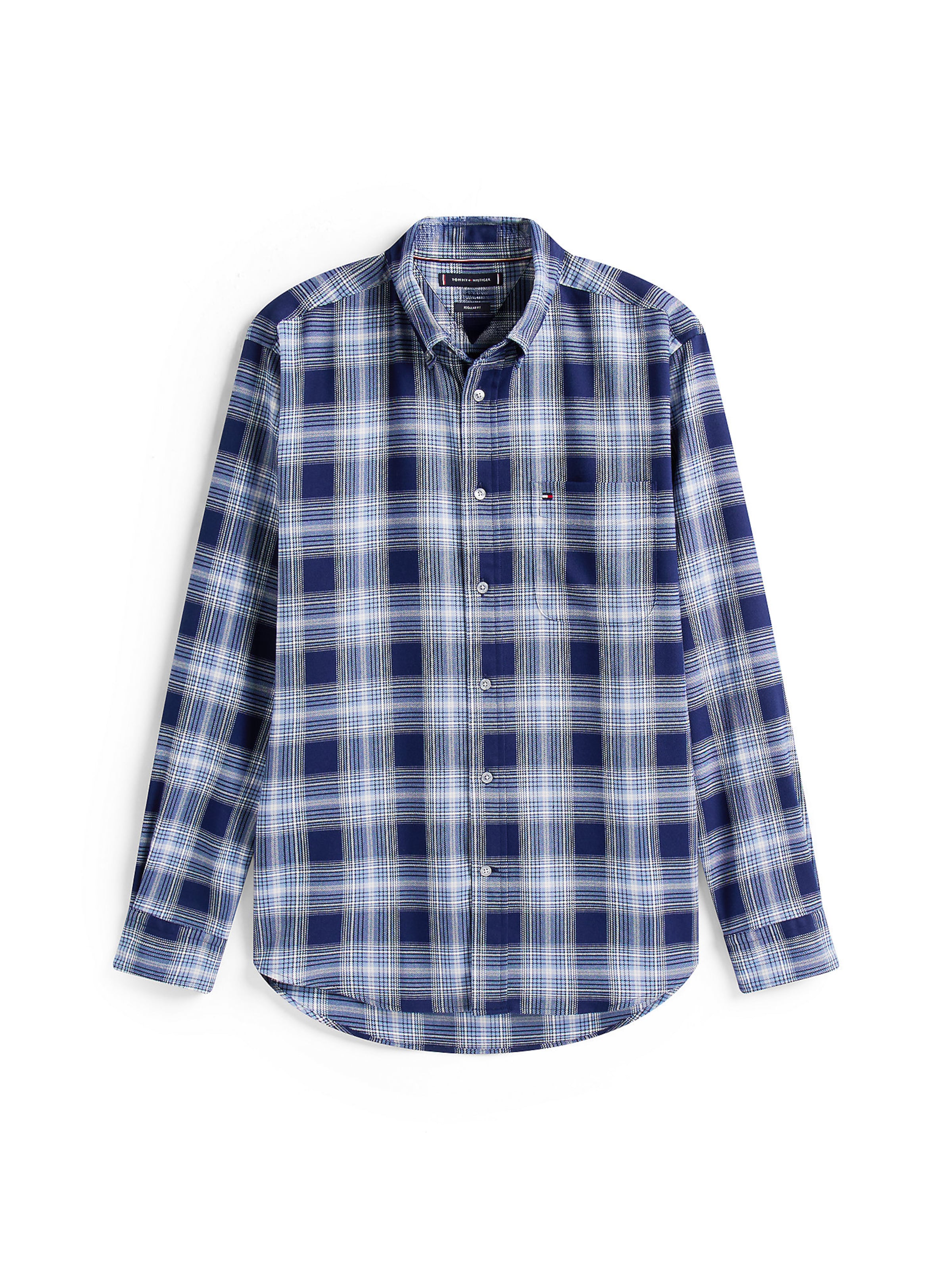 TOMMY HILFIGER Hemd in navy / hellblau / weiß, Produktansicht