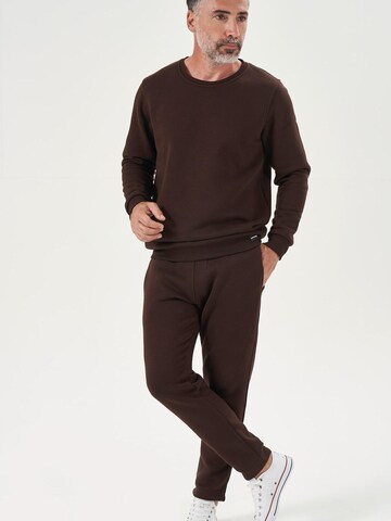 LOUIS LECLER Slim fit Trousers 'Lucien' in Brown