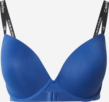 Push-up Sutien de la Calvin Klein Underwear pe albastru: față