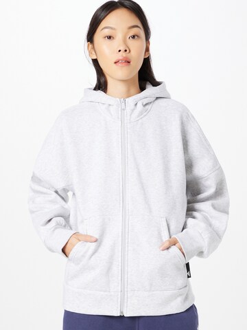 ADIDAS SPORTSWEAR Athletic Zip-Up Hoodie in Grey: front