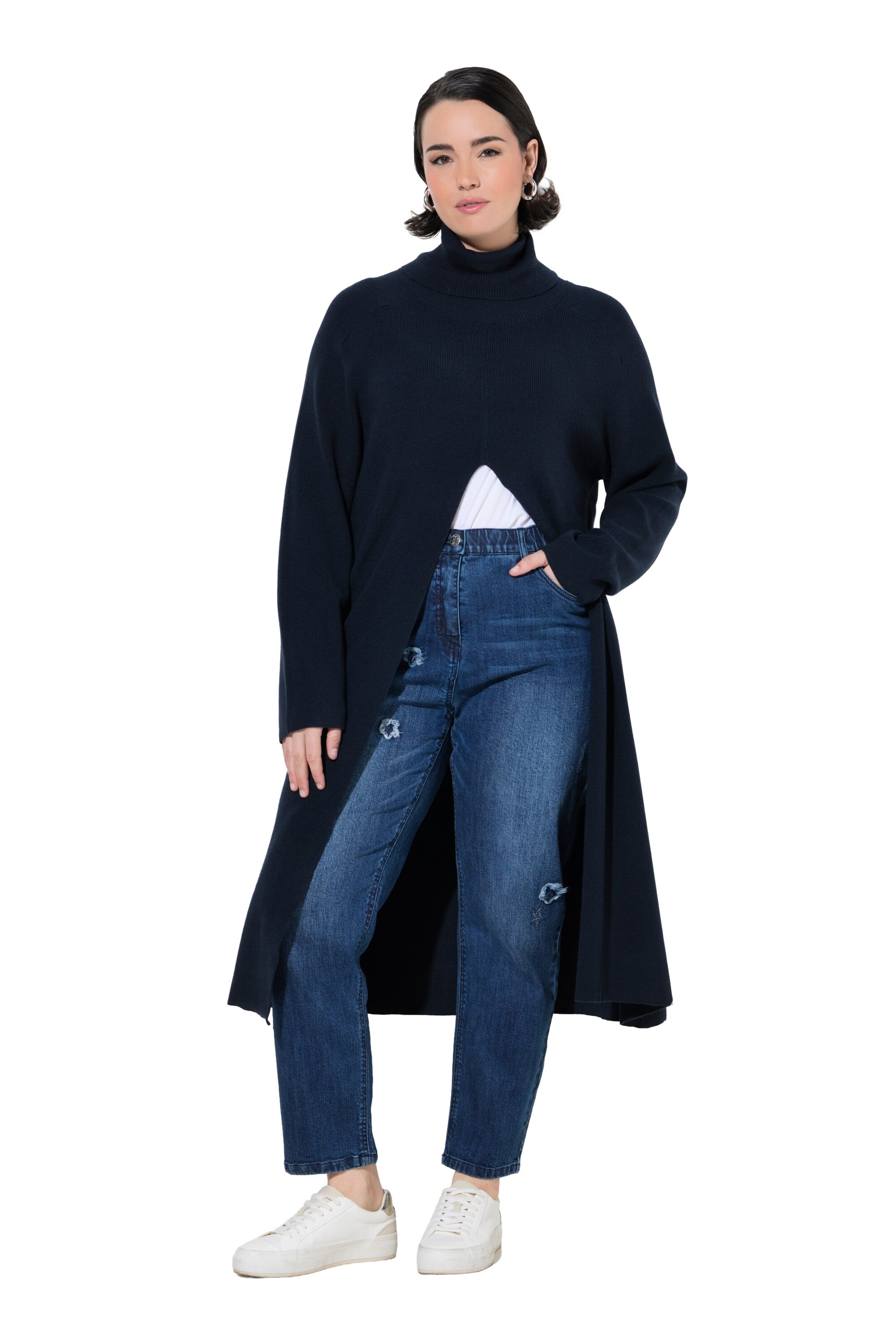 Ulla Popken Trui in Blauw: voorkant