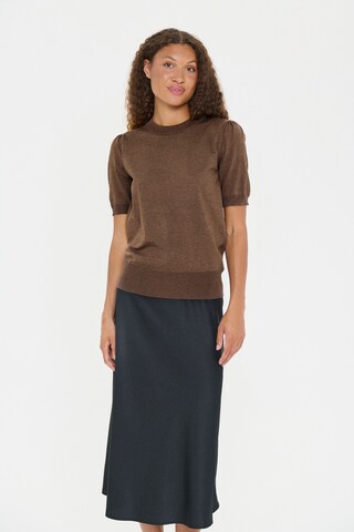 SAINT TROPEZ Sweter 'SZMila' w kolorze brązowy