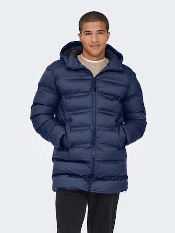 Only & Sons Winter jacket 'ONSUNION' in Blue: front