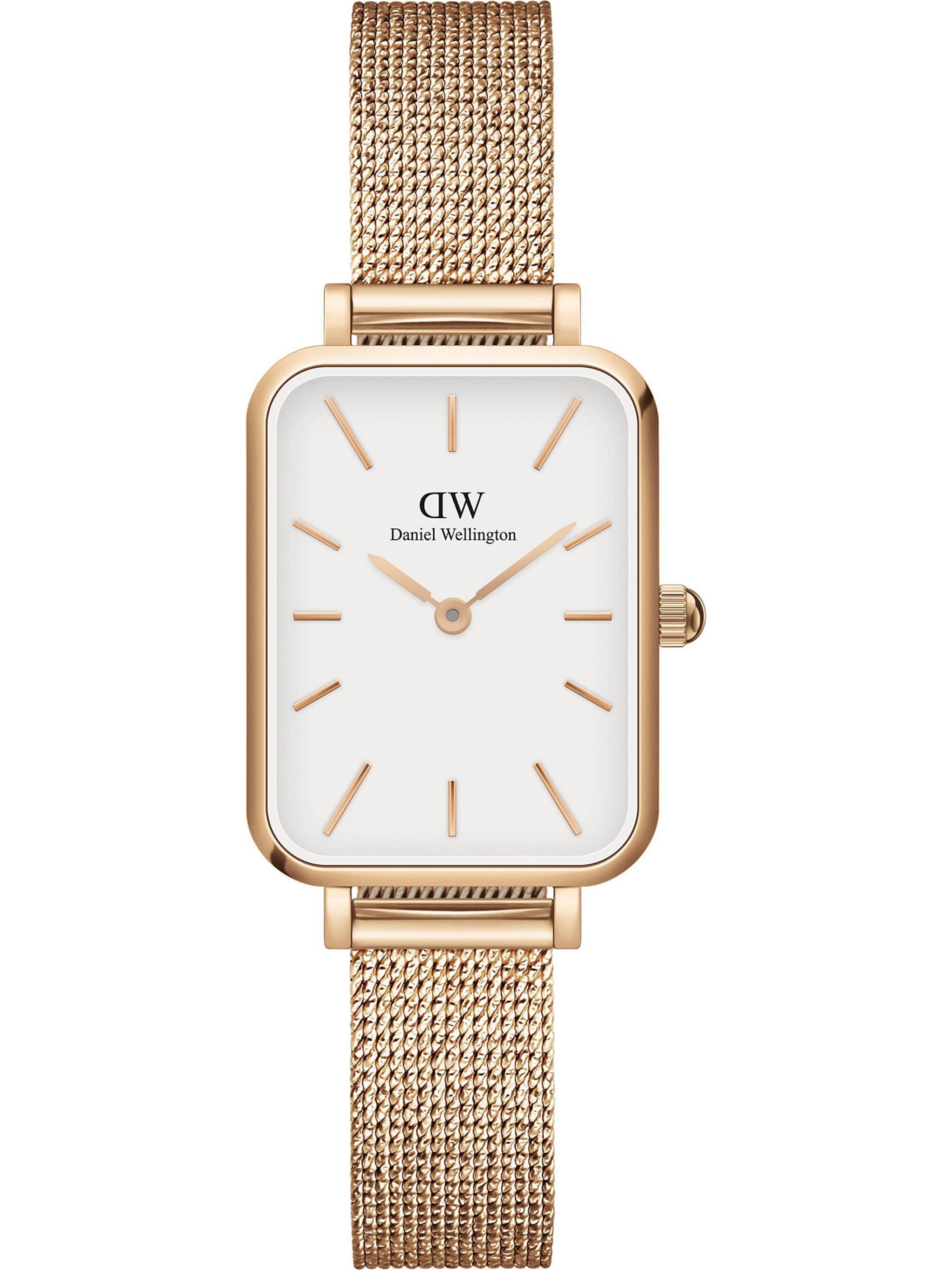 Daniel Wellington Uhr 'Quadro Pressed Melrose RG White' in Gold: Vorderseite