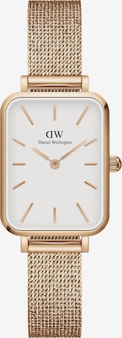 Daniel Wellington Analog Watch 'Quadro Pressed Melrose RG White' in Gold: front