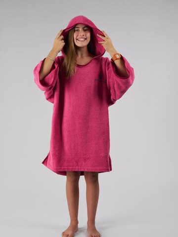 Pacifique Sud Bathrobe 'Poncho Surf' in Pink