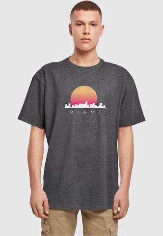 Merchcode T-Shirt 'Miami X' in Grau: Vorderseite