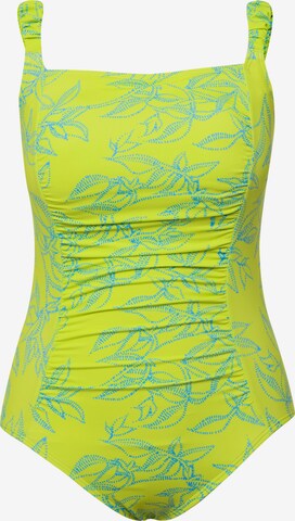 Ulla Popken Bralette Swimsuit in Green: front