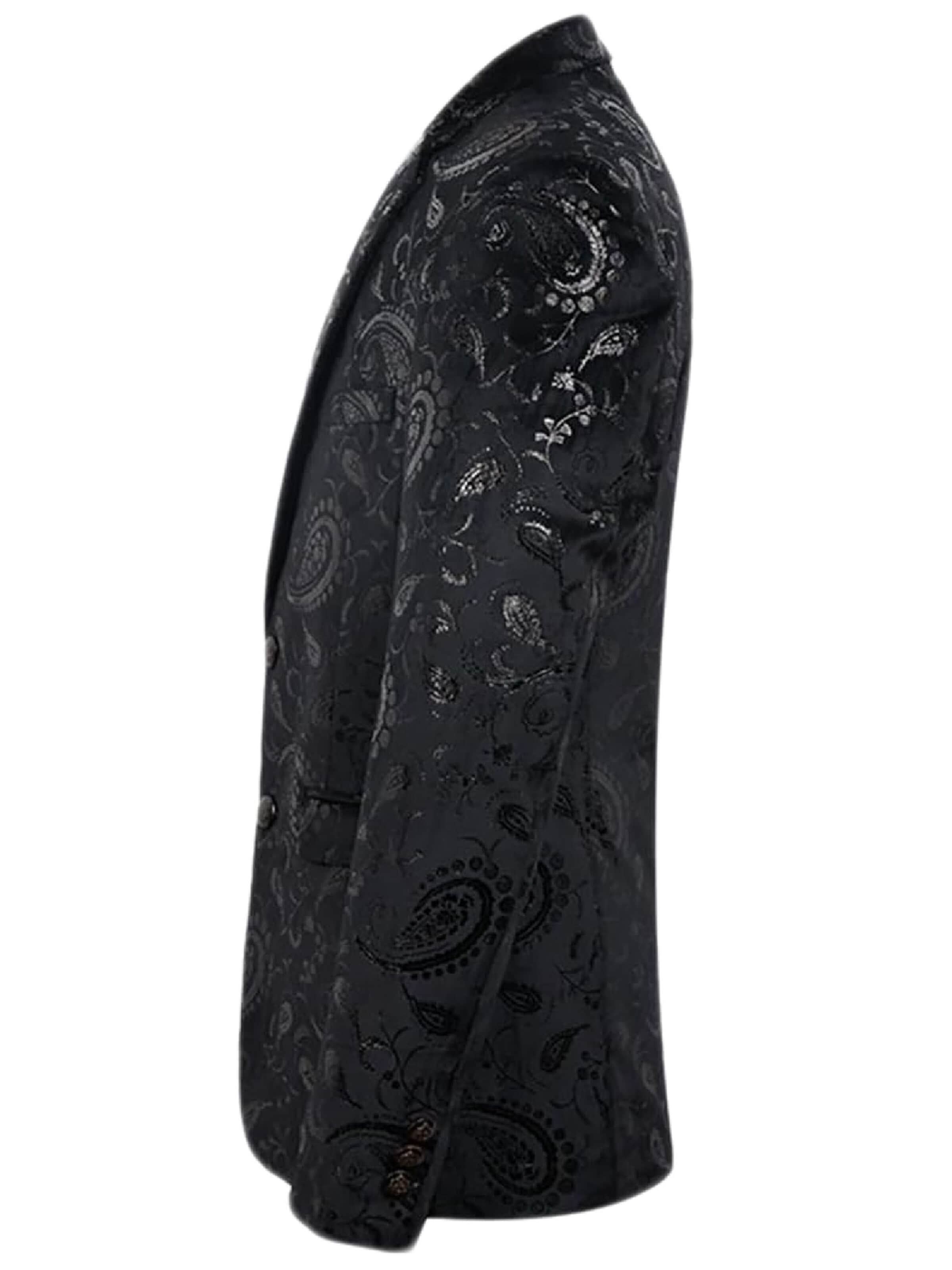 YOUTHUP Slim fit Suit Jacket 'Goldglanz' in Black
