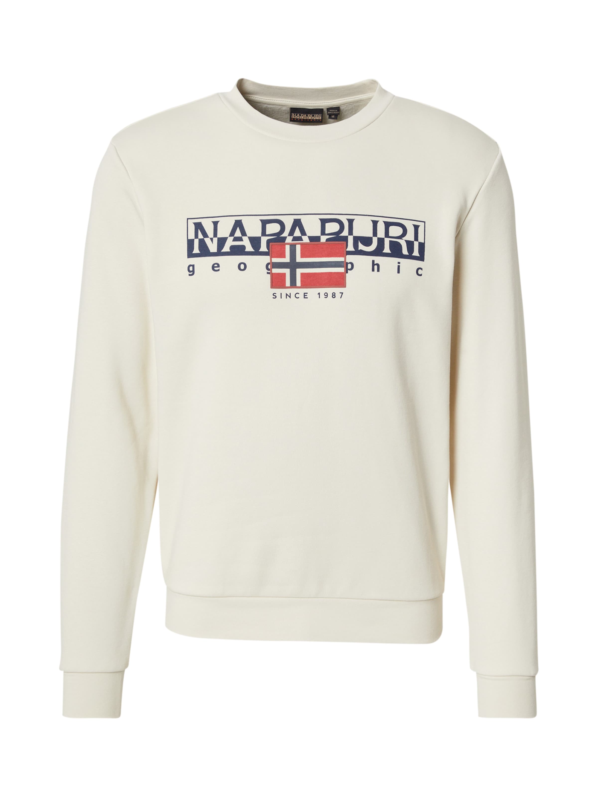 NAPAPIJRI Sweatshirt 'B-AYLMER' in Beige / Dark blue / Red, Item view