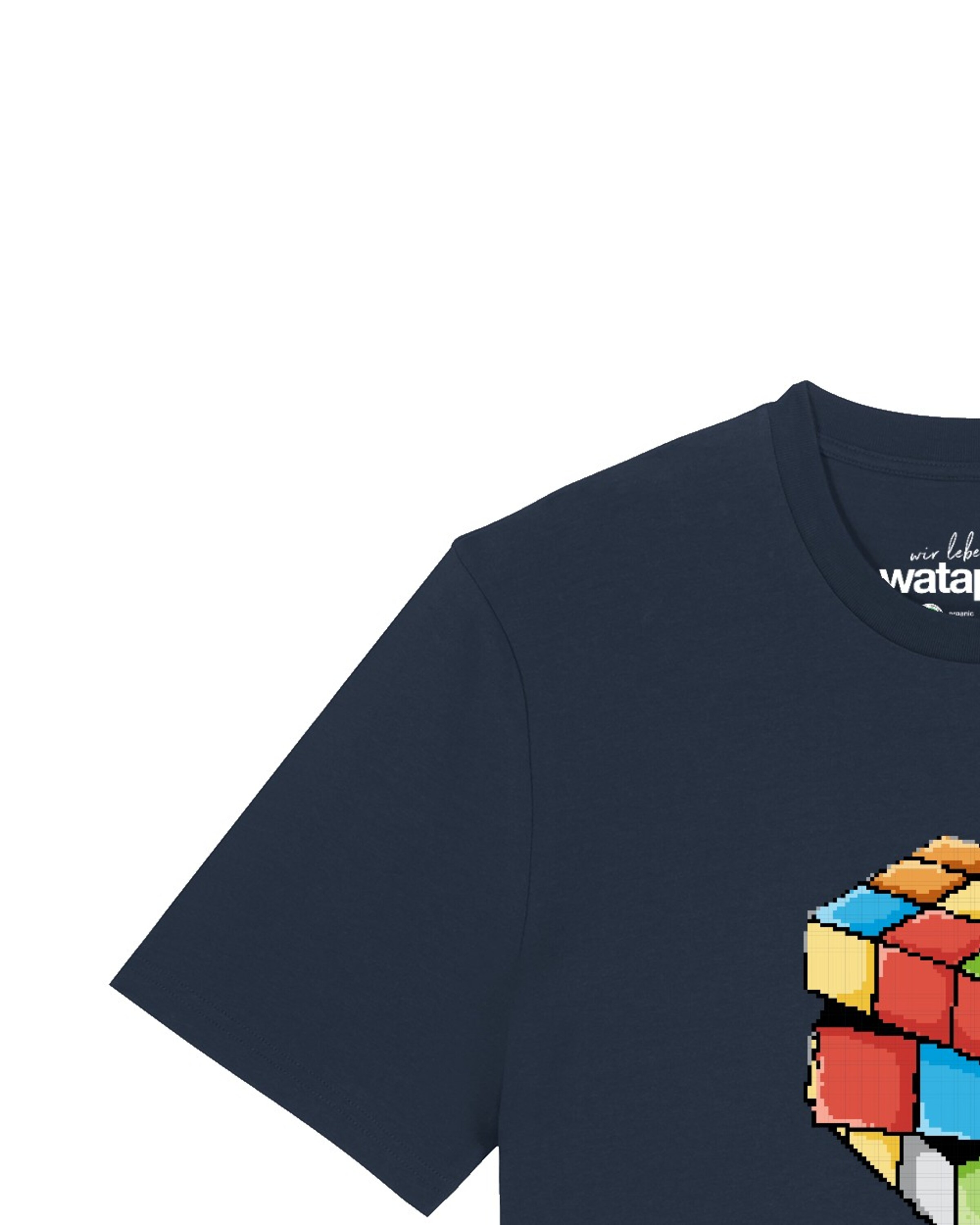 Maglietta 'Pixel Zauberwürfel' di Watapparel in blu