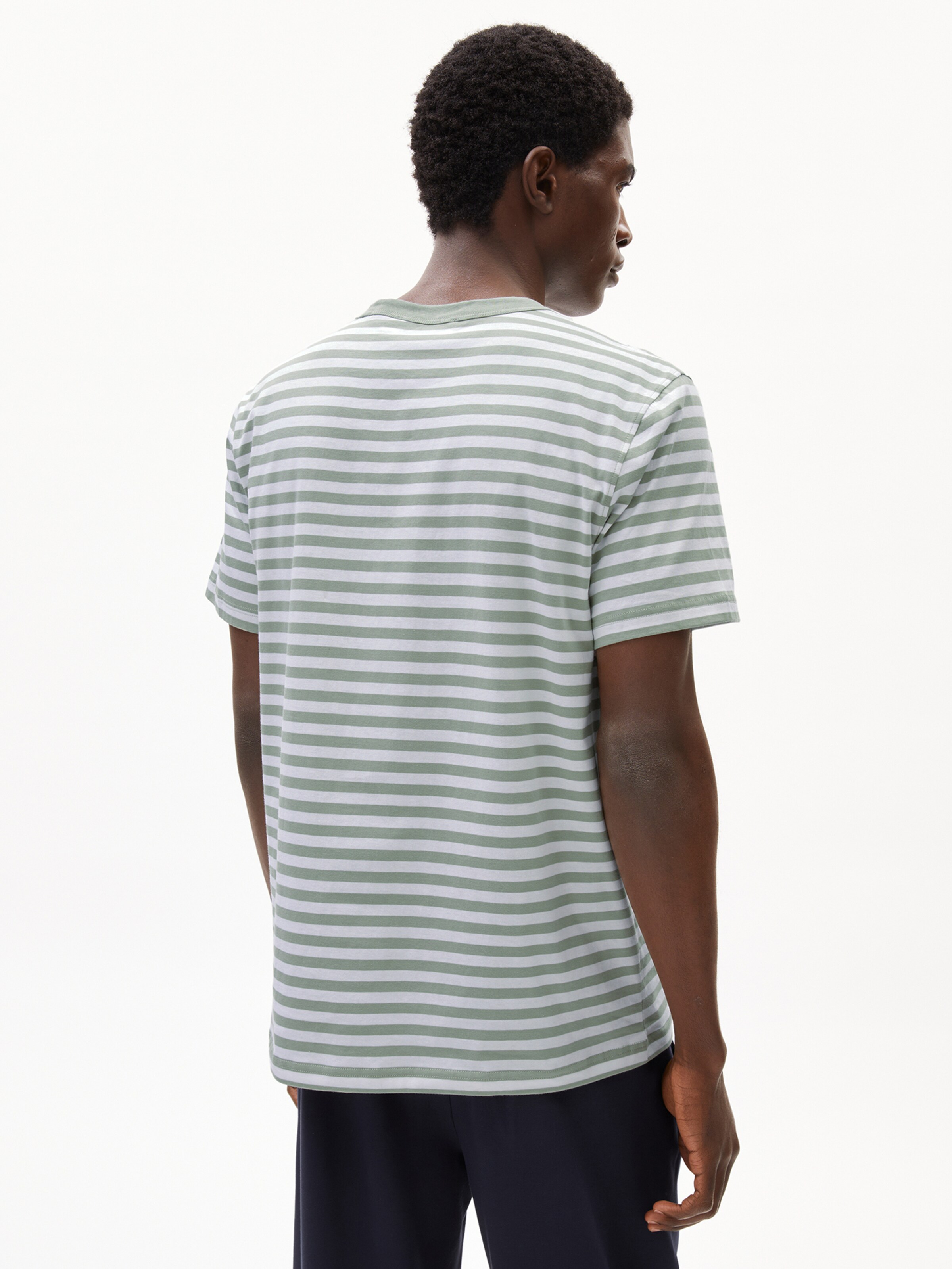 ARMEDANGELS Shirt ' MAARKOS POCKET STRIPES ' in Green