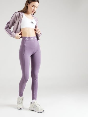 ADIDAS PERFORMANCE Skinny Sportbyxa 'Techfit Stash Pocket Full-length' i lila