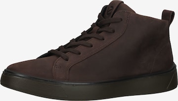 ECCO High-Top Sneakers in Brown: front