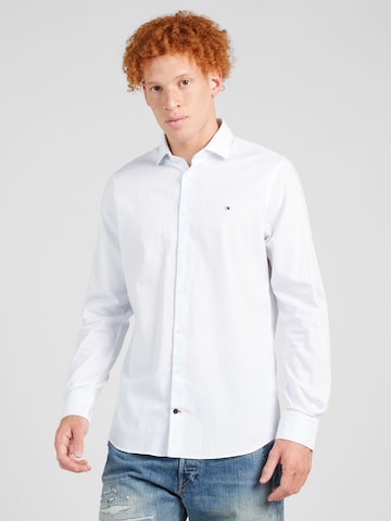 Coupe slim Chemise TOMMY HILFIGER en bleu : devant