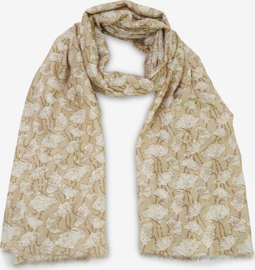 Emma & Kelly Sjaal 'CLOVER' in Beige: voorkant