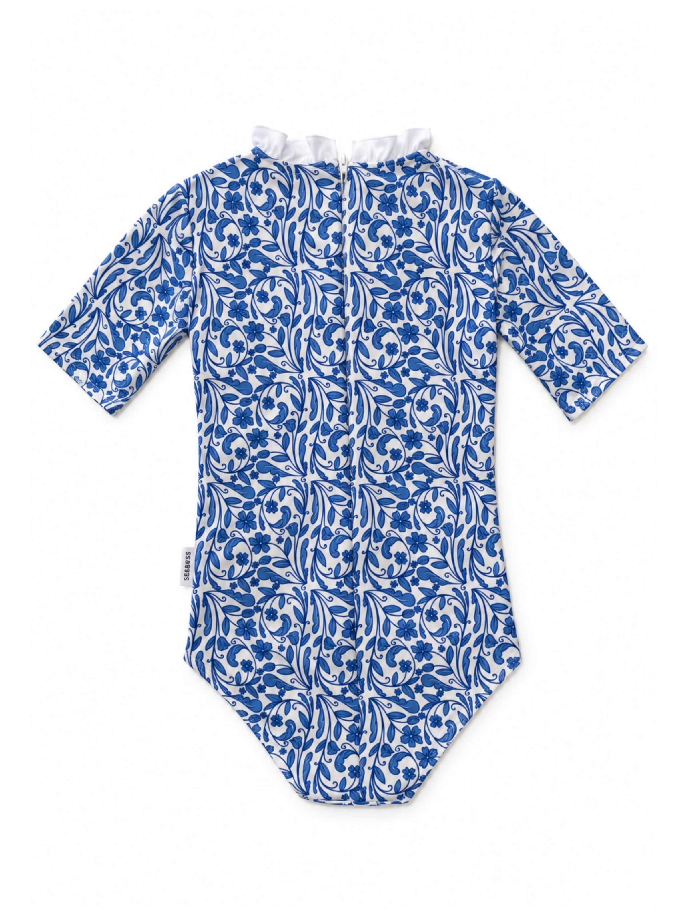 SEABASS Badpak 'Girls Swimsuit Ruffle' in Blauw
