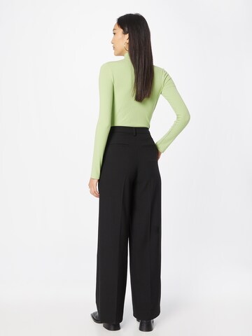 Wide Leg Pantalon à plis UNITED COLORS OF BENETTON en noir