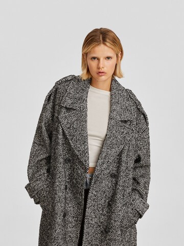 Bershka Between-Seasons Coat in Grey: front