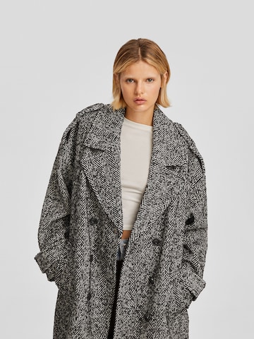 Bershka Between-Seasons Coat in Grey: front