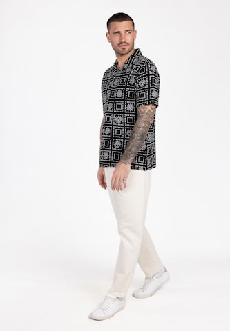 Key Largo Comfort fit Button Up Shirt 'KLSUN' in Black