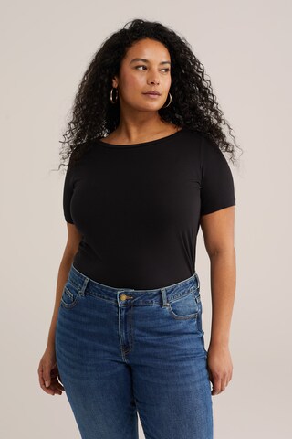 melns WE Fashion T-Krekls: no priekšpuses