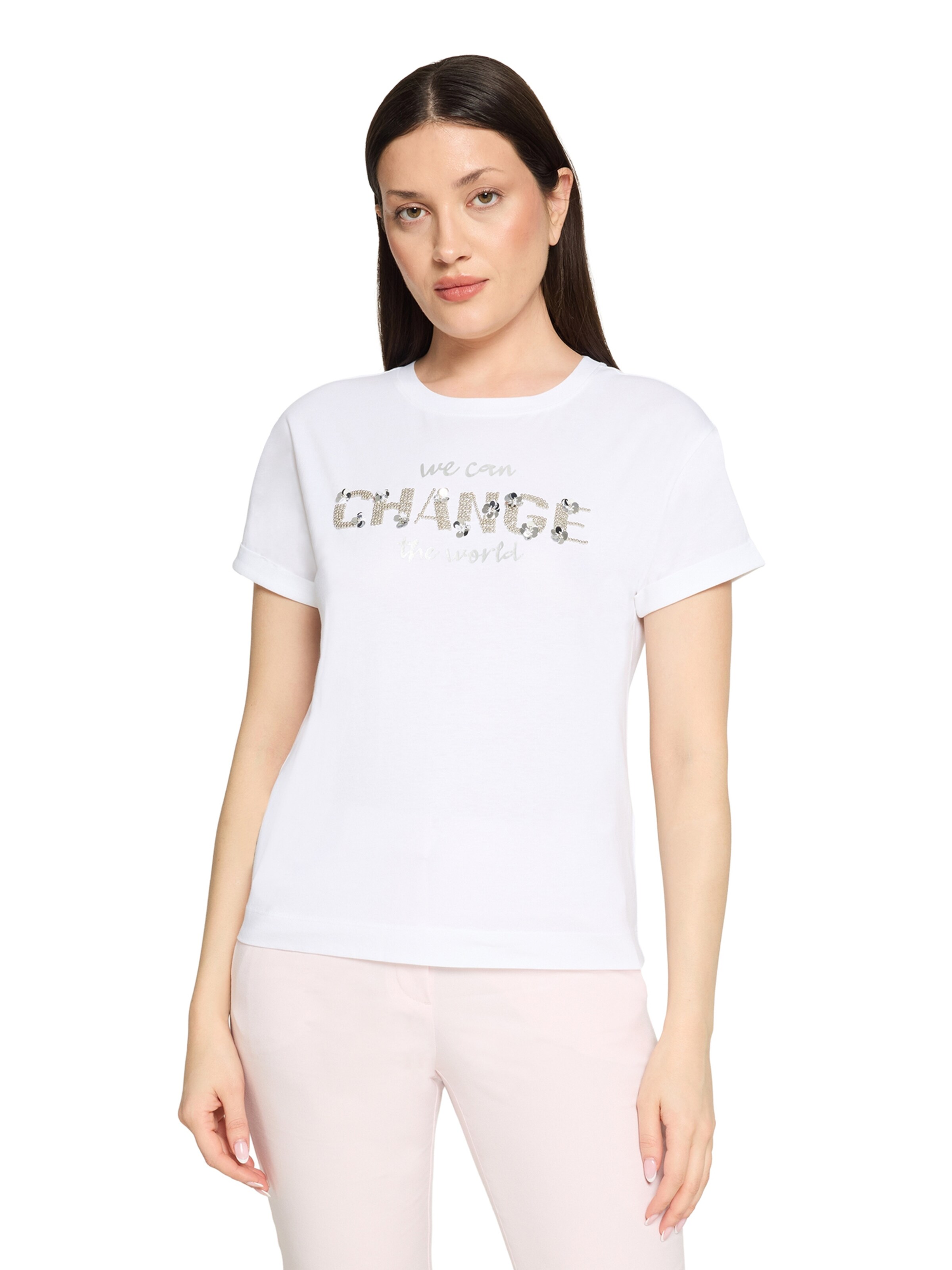 T-shirt Betty & Co en blanc : devant