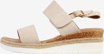 Super Mode Sandaal 'Sandalen mit Keilabsatz und Riemchen' in Beige: voorkant