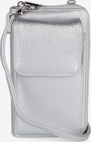 styleBREAKER Crossbody bag 'Umhängetasche mit Handyfach und RFID Schutz' in Silver: front