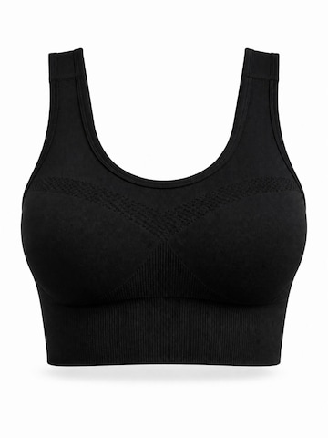 AOTTORI Bralette Sports Bra in Black: front