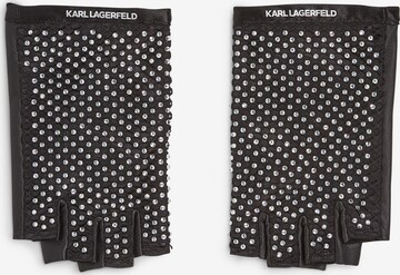 Karl Lagerfeld Rukavice s krátkými prsty 'Evening Rhinestone' – černá: přední strana