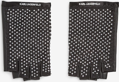 Karl Lagerfeld Ръкавици с къси пръсти 'Evening Rhinestone' в черно / сребърно, Преглед на продукта