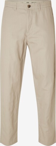 Pantalon chino SELECTED HOMME en beige : devant