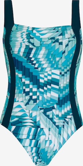 SUNFLAIR Badeanzug in navy / türkis / hellblau / weiß, Produktansicht
