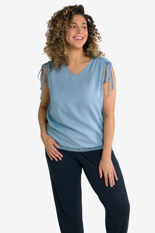 Ulla Popken Blouse in Blauw: voorkant