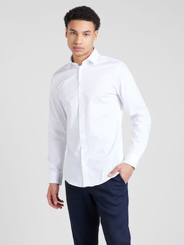 s.Oliver BLACK LABEL Slim Fit Forretningsskjorte i hvid: forside