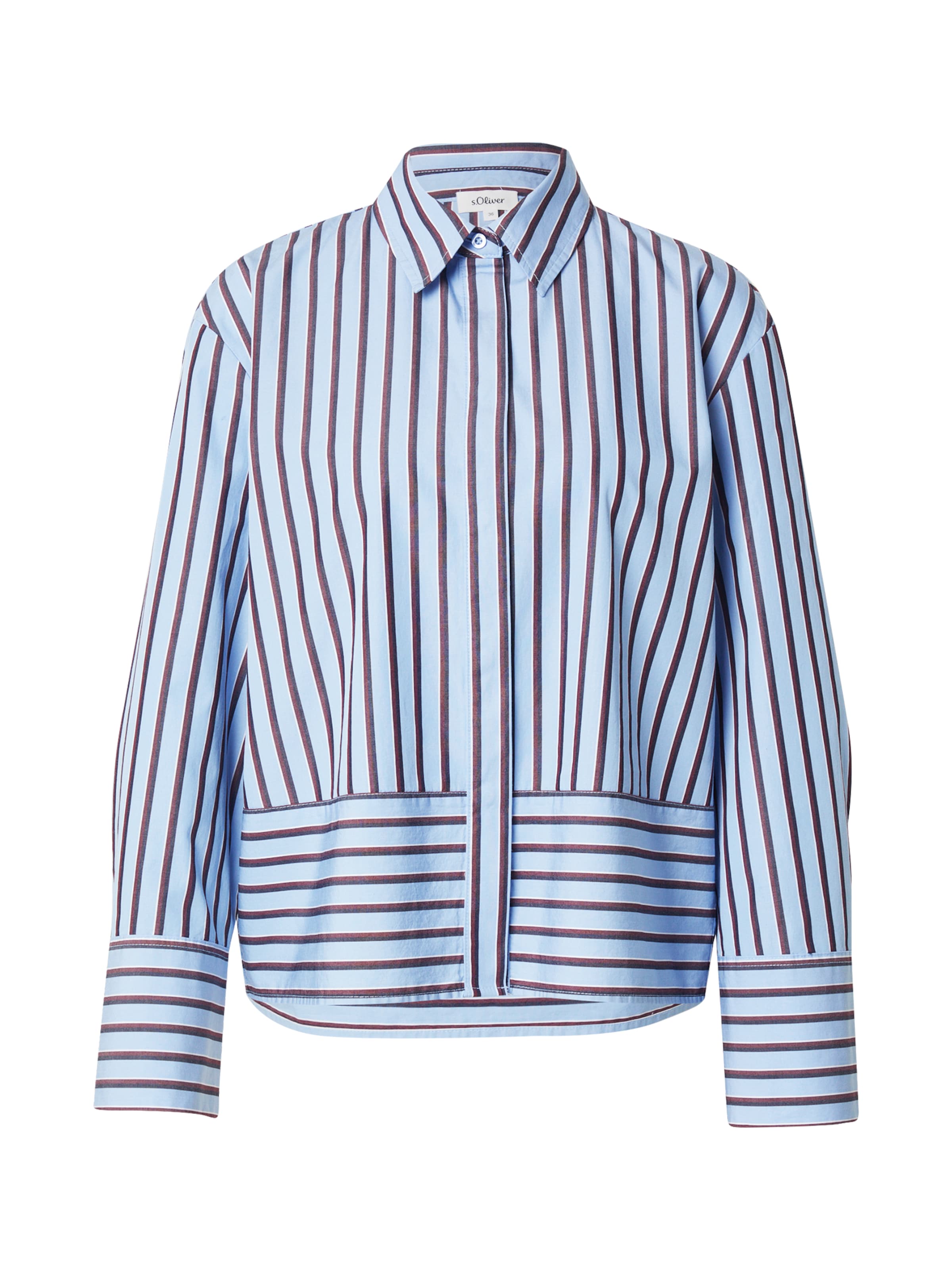 s.Oliver Chemisier en bleu clair / brun foncé / noir, Vue avec produit