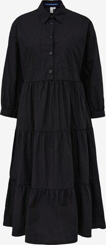 Robe-chemise QS en noir : devant