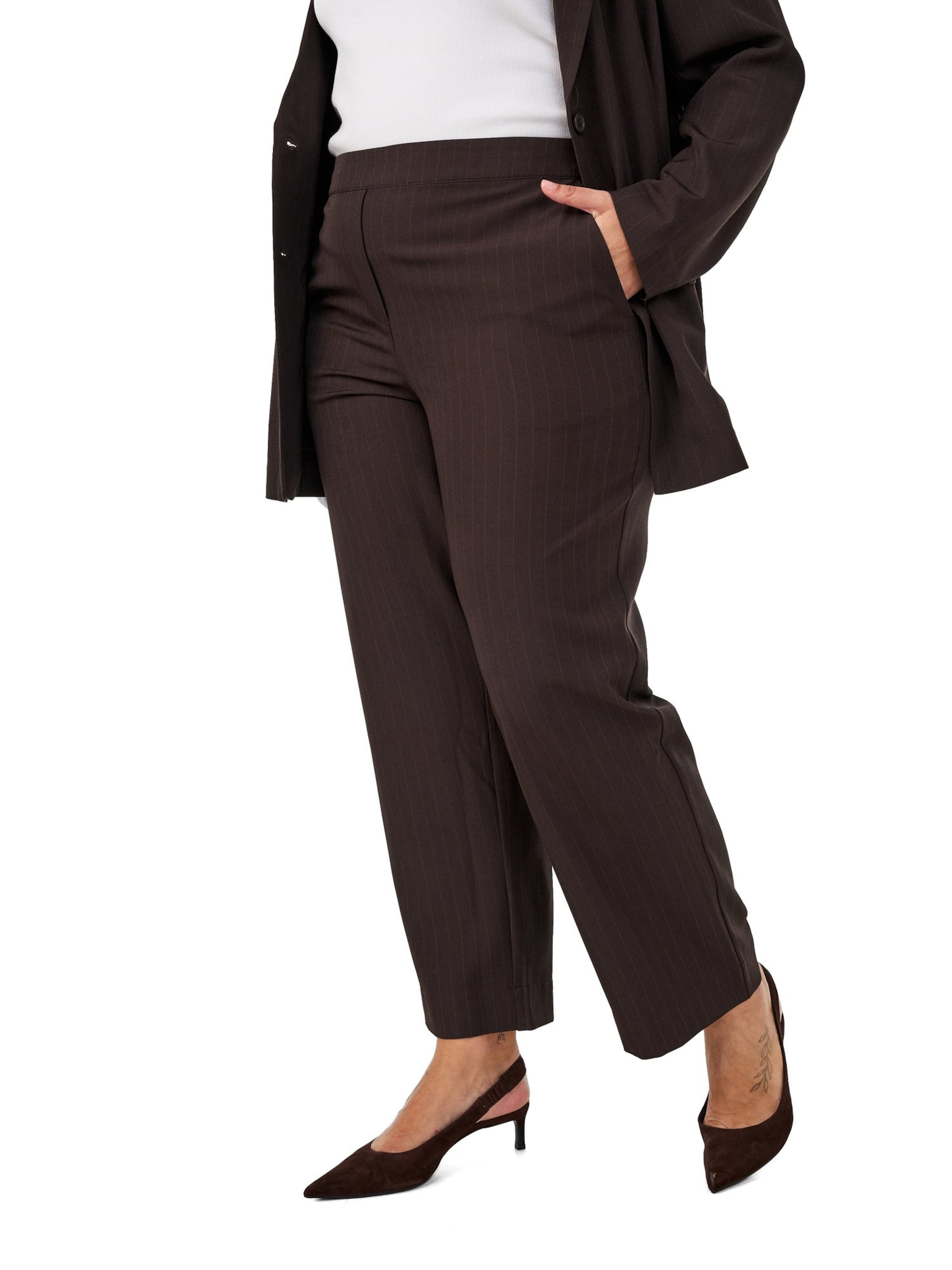 Regular Pantaloni 'LILLOW' de la Zizzi pe maro: față