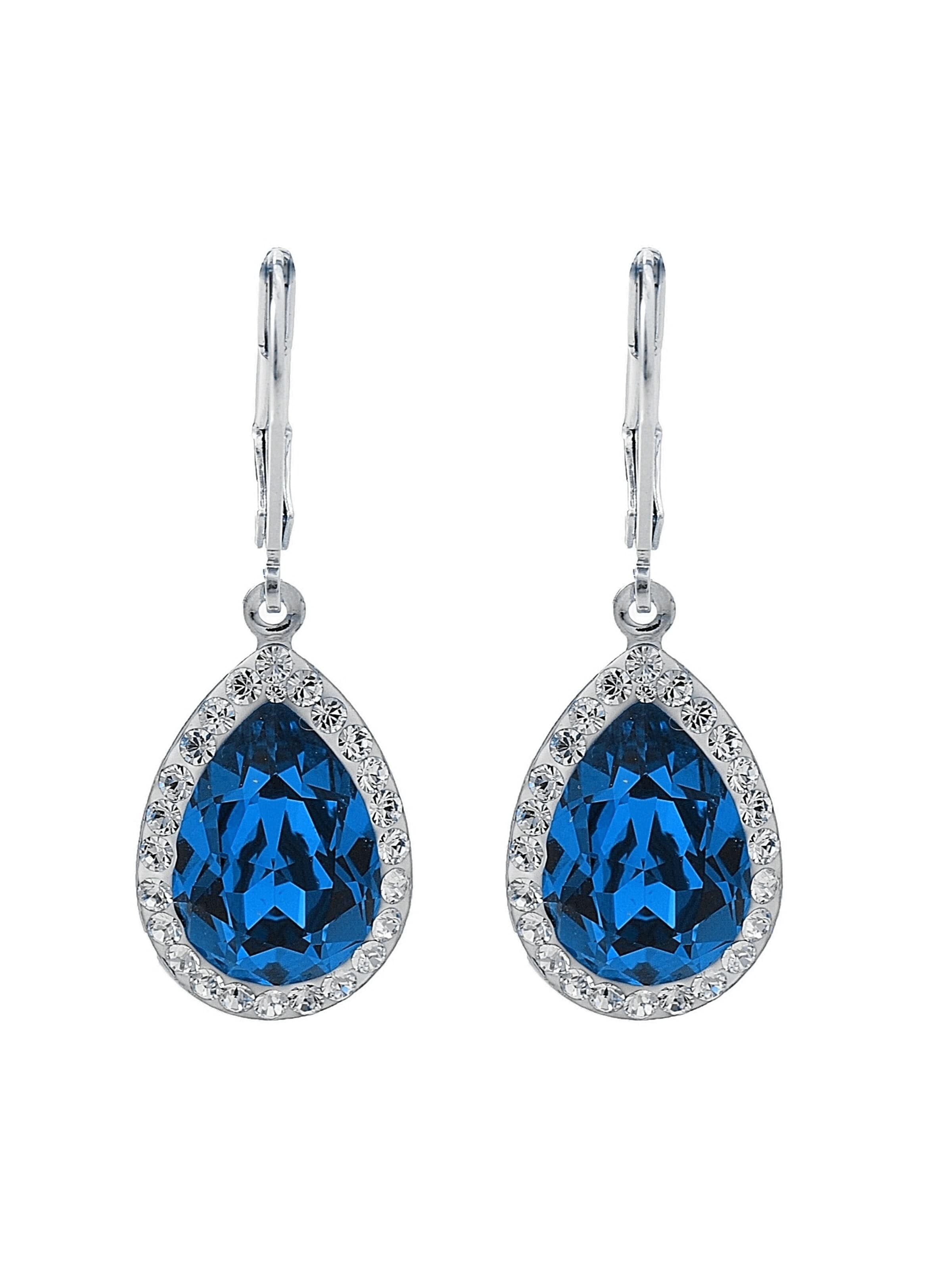 EXCLUSIVE EDITION Uhani 'Agidel adorned with Swarovski crystals' | modra barva: sprednja stran