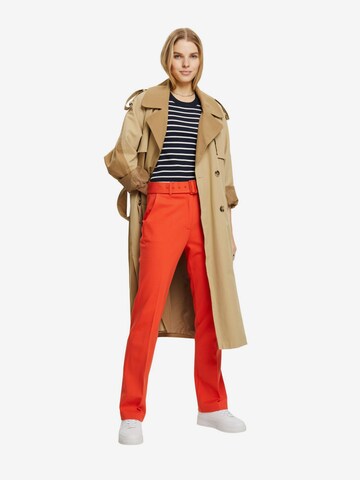 ESPRIT Slim fit Pleated Pants in Orange