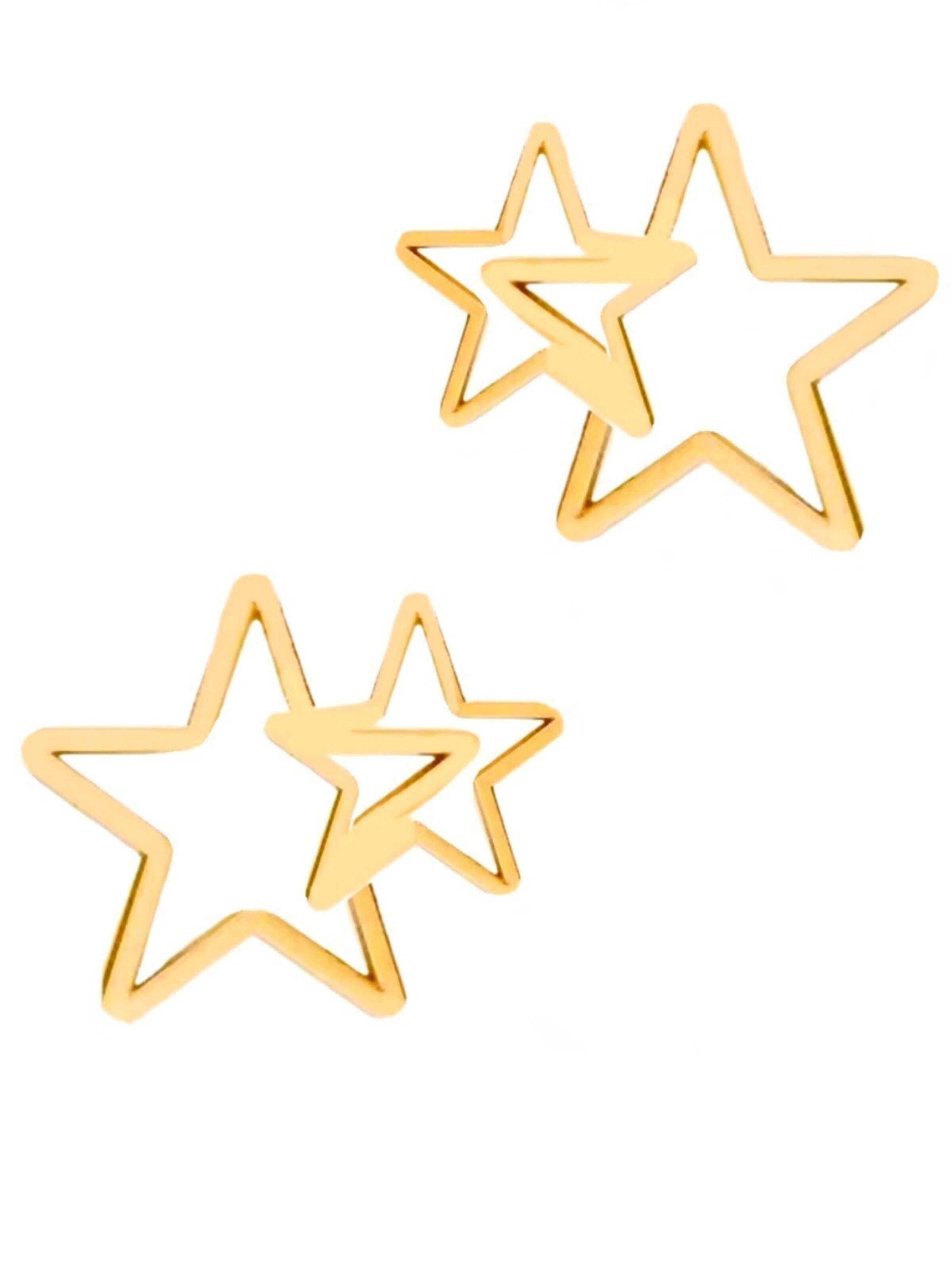 Goldene Hufeisen Earrings 'Sterne' in Gold: front
