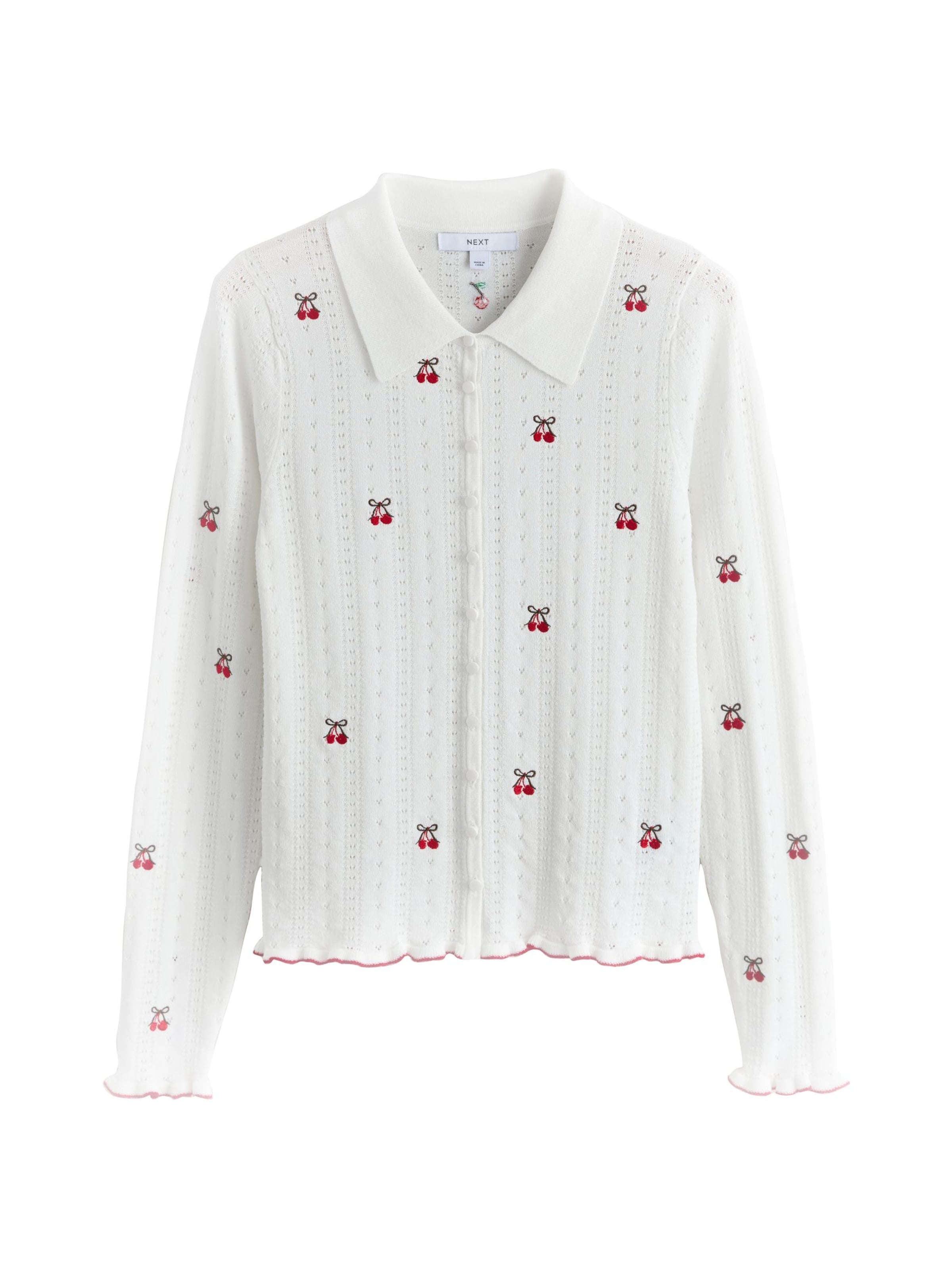 Next Πλεκτή ζακέτα σε λευκό: μπροστά