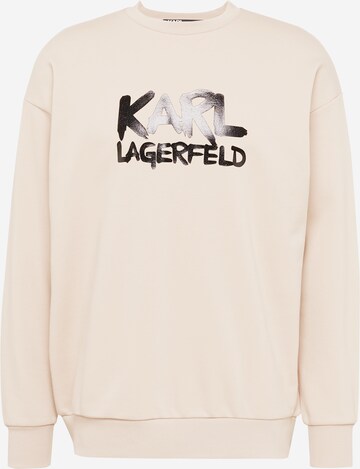 Sweat-shirt Karl Lagerfeld en beige : devant