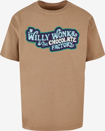 ABSOLUTE CULT T-Shirt 'Willy Wonka' in Beige: predná strana